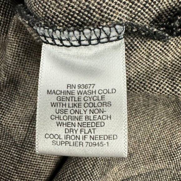 Liz Claiborne Womens Houndstooth Print Blouse XL Black Tan Short Sleeve Top - Picture 4 of 4